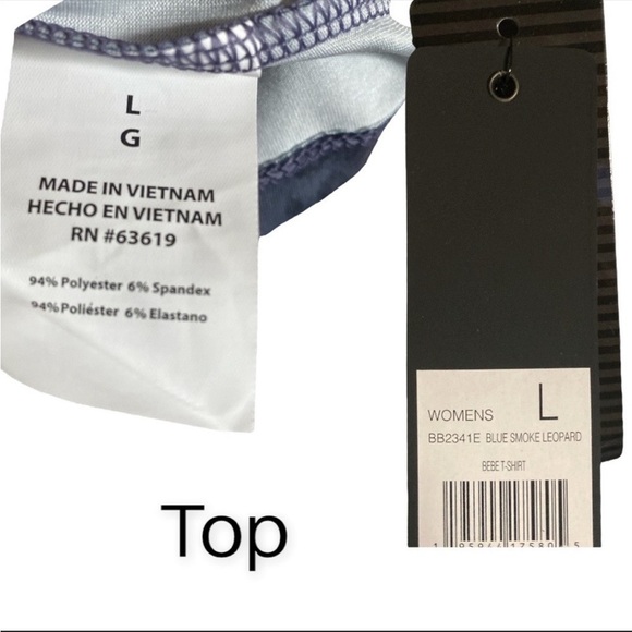 BeBe SPORT 2 Animal Print Leggings Set Grey Black  Size Large NWT - Picture 9 of 15